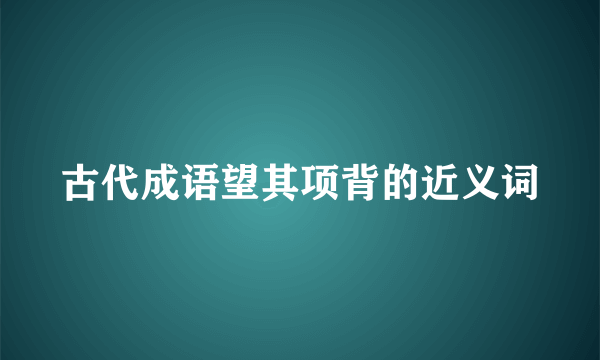 古代成语望其项背的近义词