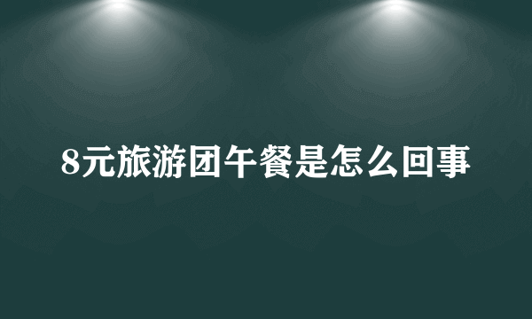 8元旅游团午餐是怎么回事