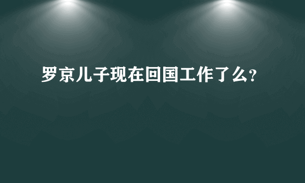 罗京儿子现在回国工作了么？