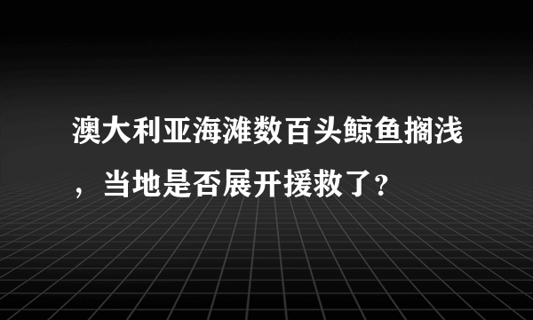 澳大利亚海滩数百头鲸鱼搁浅，当地是否展开援救了？