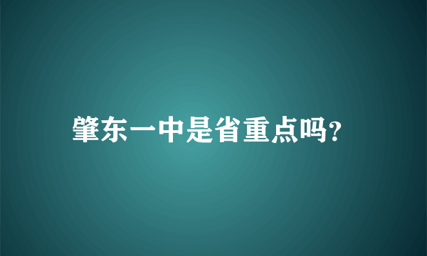 肇东一中是省重点吗？