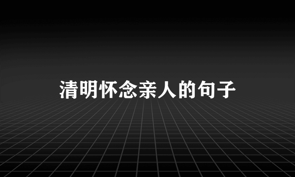 清明怀念亲人的句子