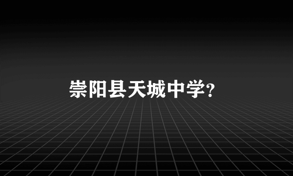 崇阳县天城中学？