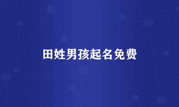 田姓男孩起名免费