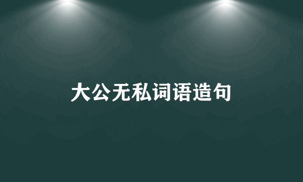 大公无私词语造句