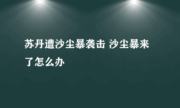 苏丹遭沙尘暴袭击 沙尘暴来了怎么办