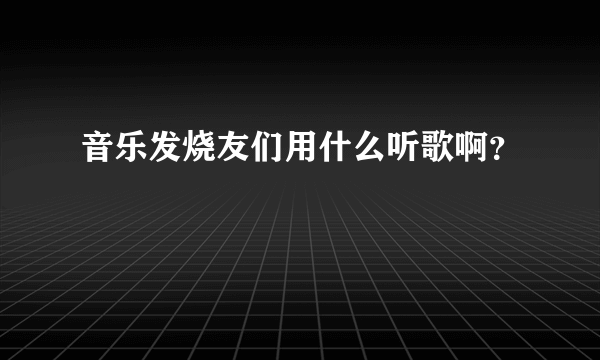 音乐发烧友们用什么听歌啊？