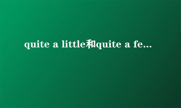 quite a little和quite a few的用法