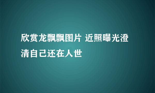 欣赏龙飘飘图片 近照曝光澄清自己还在人世