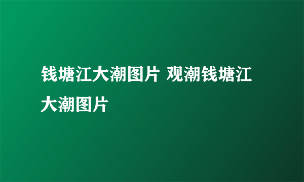 钱塘江大潮图片 观潮钱塘江大潮图片