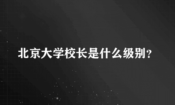 北京大学校长是什么级别？
