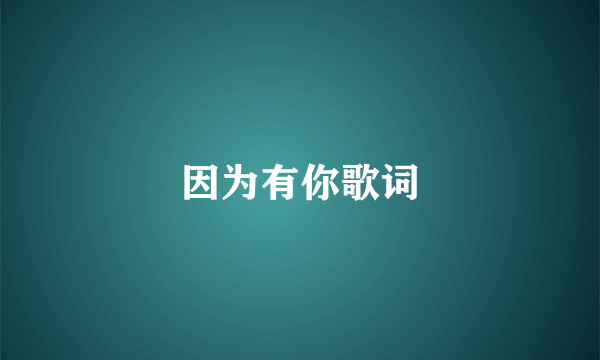 因为有你歌词
