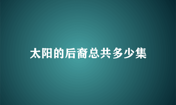 太阳的后裔总共多少集