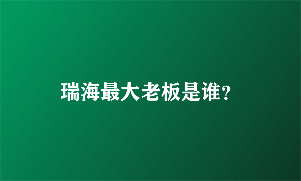 瑞海最大老板是谁？
