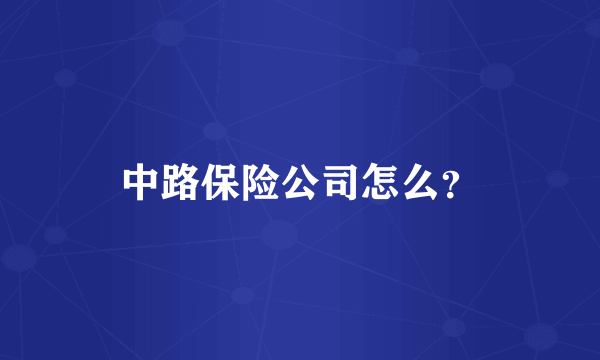 中路保险公司怎么？