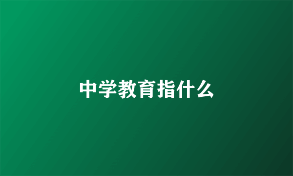 中学教育指什么