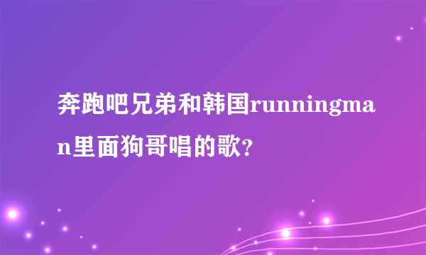 奔跑吧兄弟和韩国runningman里面狗哥唱的歌？