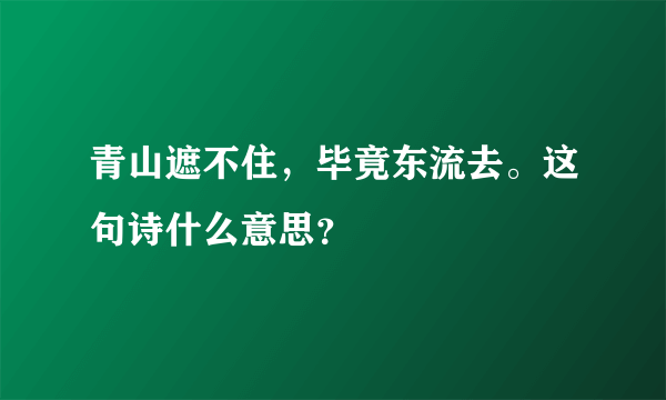 青山遮不住，毕竟东流去。这句诗什么意思？
