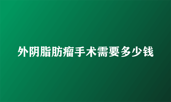 外阴脂肪瘤手术需要多少钱