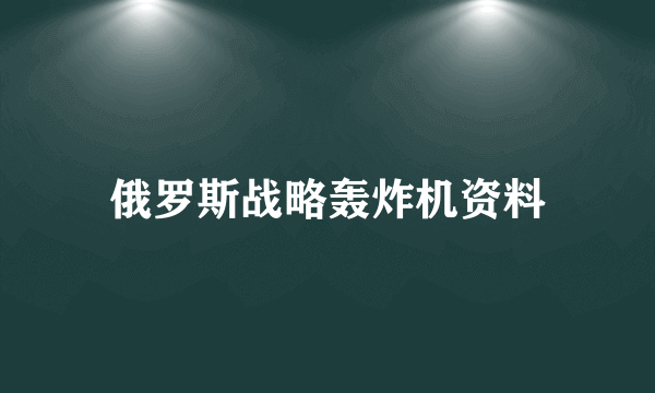 俄罗斯战略轰炸机资料