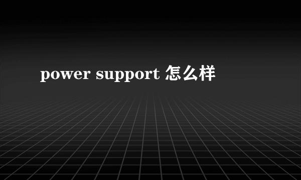 power support 怎么样