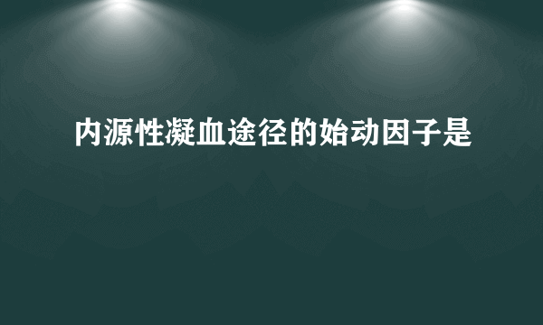 内源性凝血途径的始动因子是