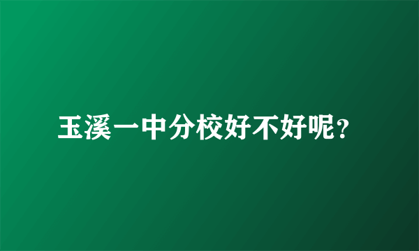 玉溪一中分校好不好呢？