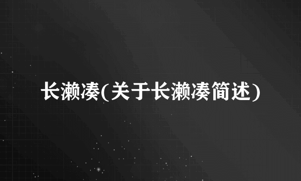 长濑凑(关于长濑凑简述)