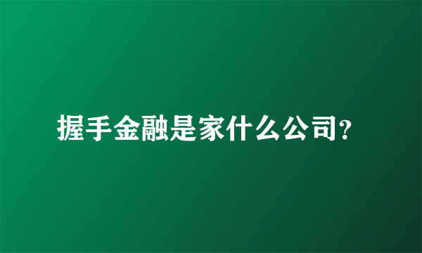 握手金融是家什么公司？