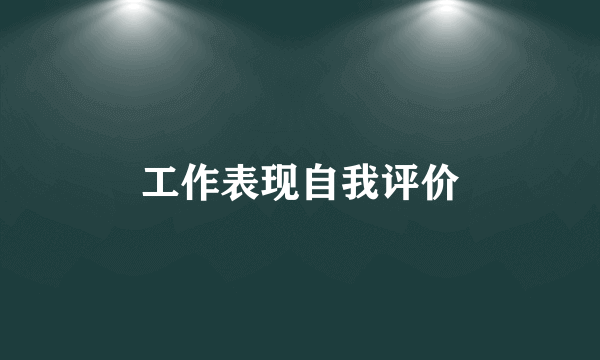 工作表现自我评价