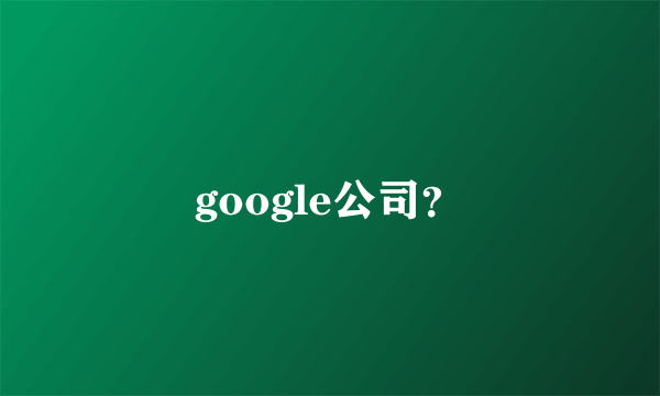 google公司？