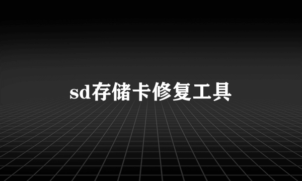 sd存储卡修复工具