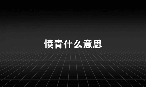 愤青什么意思