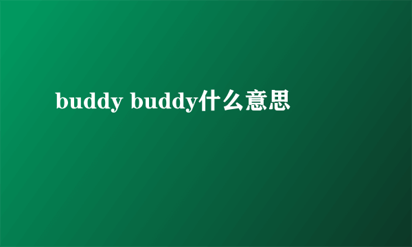 buddy buddy什么意思
