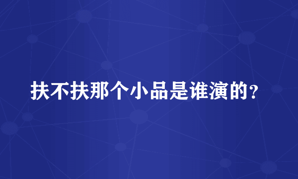 扶不扶那个小品是谁演的？