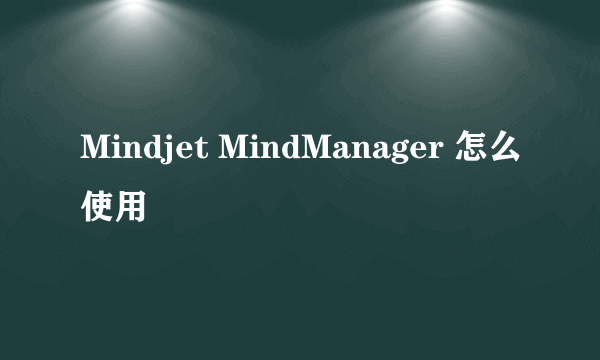 Mindjet MindManager 怎么使用