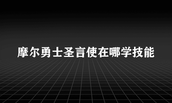 摩尔勇士圣言使在哪学技能