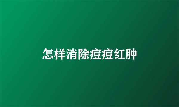 怎样消除痘痘红肿