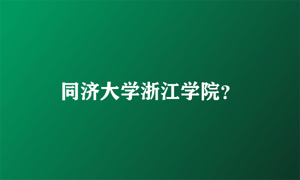 同济大学浙江学院？