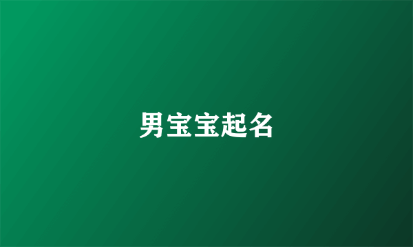 男宝宝起名