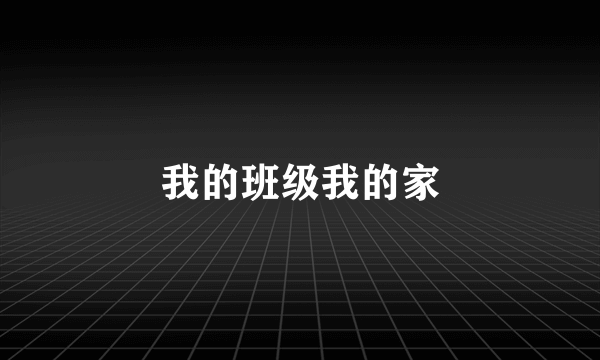 我的班级我的家